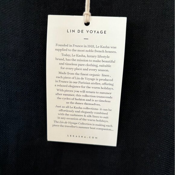 Le Kasha + Net Sustain Idfa Organic Linen Midi Dress - Black Size Medium - Picture 9 of 10